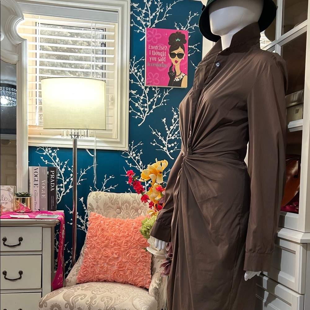 Michael Kors Taupe Long Sleeve Dress - Picture 3 of 16